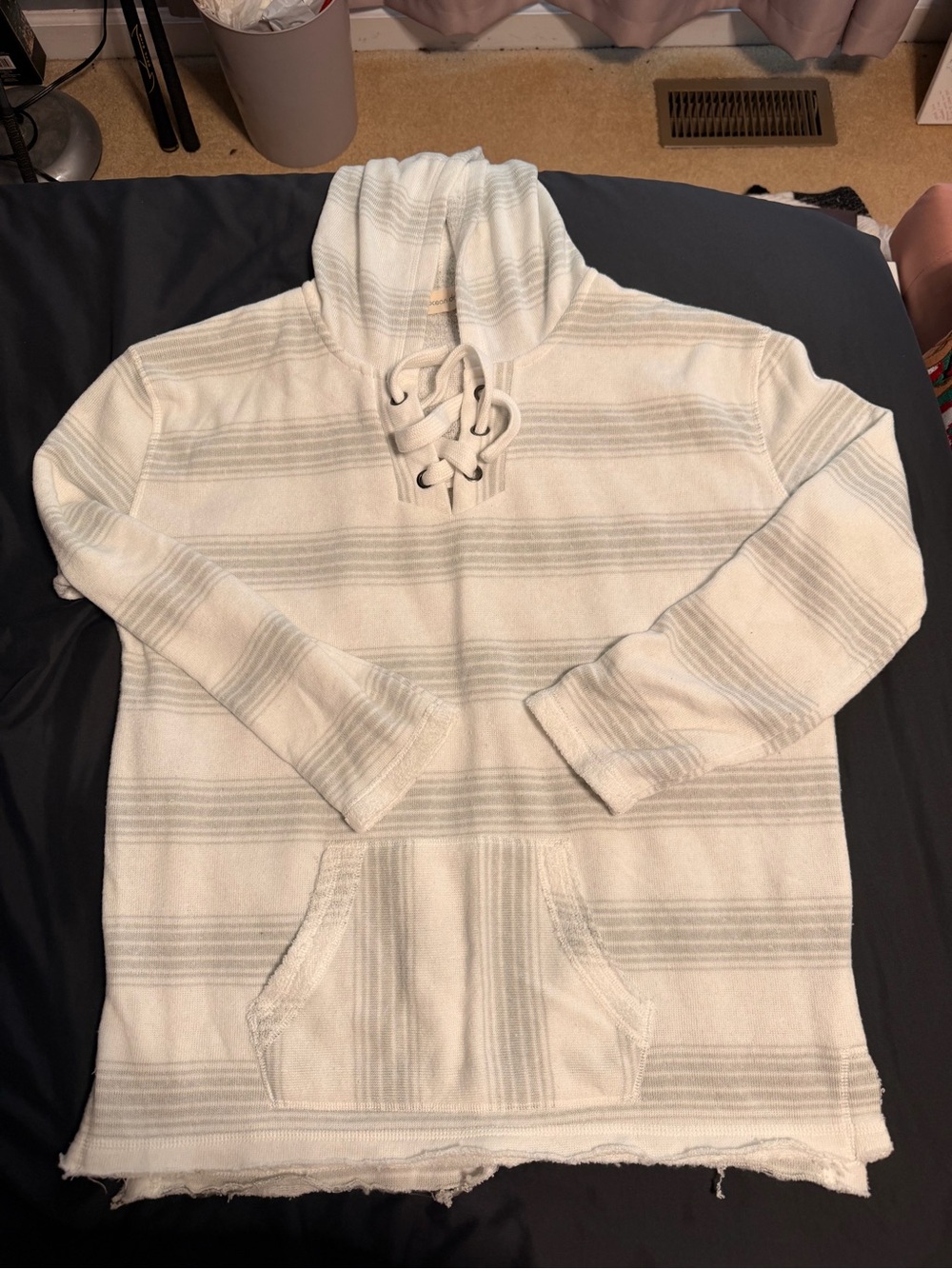 Ocean Drive Cream Striped Towel Sweater